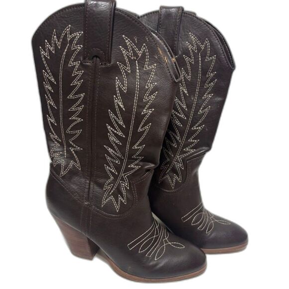 miranda Shoes - Miranda Cowboy Boots Women's Size 7 Brown Heeled Country Festival Nashville EUC